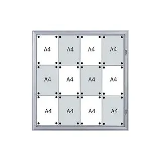 FRANKEN Schaukasten Security silber 12x DIN A4 96,9 x 2,3 x 100,4 cm, 1 St.