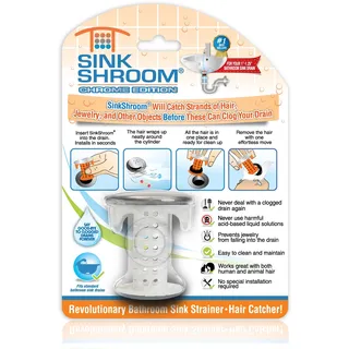 Tubshroom SinkShroom Waschbecken, Silikon, Chrom, 1" -1.4"