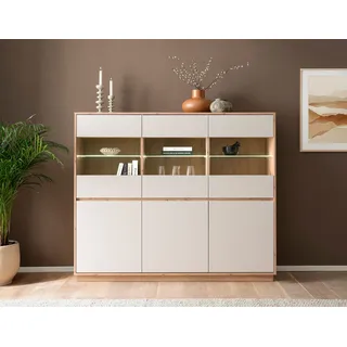 Highboard HOME AFFAIRE "Sonora, moderner Schrank, Stauraumelement in Eiche Artisan, Kommode", kaschmir, eiche artisan, B:164cm H:138cm T:40cm, FSC-zertifizierter Holzwerkstoff, Sideboards, Highboard, filigrane Rahmenoptik, ausreichend Stauraum, vielseitig einsetzbar