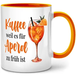 Seness Kaffee weil es für Aperol zu früh ist Tasse mit Spruch lustig, Kaffeetasse Witzige Alkohol Geschenke für Frauen, Aperol Geschenk Kollegin, Holy Aperoli, Abschiedsgeschenk Kollegen, Freundin