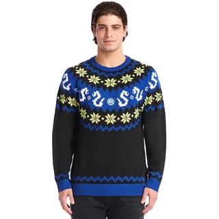 Inter - Offizieller Weihnachtspullover 2023 Unisex - Erwachsene, Feiern Sie den Winter mit Schwarzblau-Stil! Tolle Geschenkidee, für echte schwarz-Blaue Fans