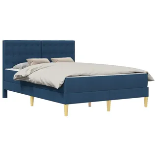 vidaXL Bettgestell mit Matratze mit Kopfteil Blau 120 x 190 cm Stoff - Blau