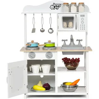 Costway Kinderküche Spielküche Holz Weiß , 30x83x60 cm , Spielzeug, Kinderküchen