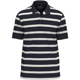 FYNCH-HATTON Poloshirt FYNCH-HATTON, Herren, Gr. M, blau (navy), Jersey, Obermaterial: 100% Baumwolle, gestreift, regular fit taillenbedeckt, gerader Abschluss, Shirts Poloshirt, mit Logo Stickerei