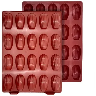 Maé Innovation Silikonbackform 40x30cm - 20 Madeleines (7,6x4,5x2cm) - Antihaftbeschichtet - 100%-Premium Qualität