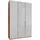 Drehtürenschrank Monaco 148,4 x 236 x 58 cm Braun/Weiß
