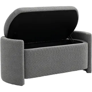 Homcom Truhenbank Samtoptik Grau, , Textil , Echtholz,Eukalyptusholz , Füllung: Schaumstoff , 44x45.5x105 cm , Esszimmer, Bänke, Sitzbänke