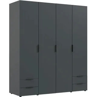 WIMEX Kleiderschrank Modena 160 x 185 x 54 cm Grau/Schwarz