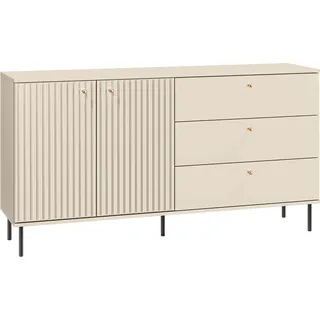 FURNLUX Sideboard Sophie Beige 160cm / Hauptfarbe: Beige / Abmessungen: 160 x 85 x 40 cm - Beige