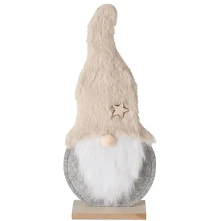 Boltze Home Filzfigur Wichtelmännchen Imka 29 cm , Grau , Textil , 4x29x12 cm , Dekoration, Weihnachtsdekoration