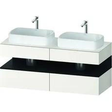 Duravit Qatego Konsolenwaschtischunterbau, 2 Auszüge, 2 Schubkästen, 2 Ausschnitte, 1400x550x600mm, Nische Eiche Schwarz, QA4767016, Farbe: Weiß Supermatt