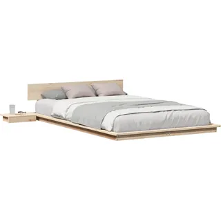 vidaXL Bettgestell Braun 120 x 190 cm Holz - Braun