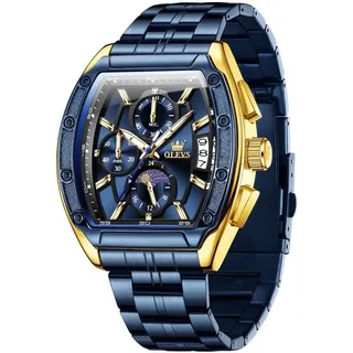 Herrenuhr, 41 mm quadratisches Zifferblatt, Edelstahlarmband, kratzfestes Glas, 30 m wasserdicht, Quarzwerk, modische Businessuhr