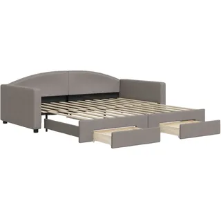 vidaXL Tagesbett Ausziehbar mit Schubladen Taupe 100x200 cm Stoff - Taupe