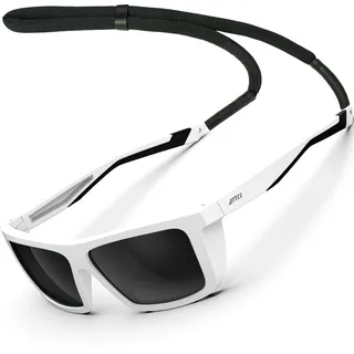 ATTCL Sonnenbrille Herren Polarisiert Sport UV400 TR90 Rutschfest Band | Leicht, HD TAC Linse, Blendschutz, Rechteckig Rahmen, Seitenschild Design, Autofahren, Angeln, Cat 3