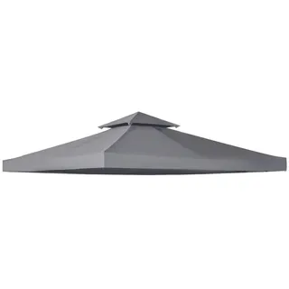 Outsunny Pavillondach, Polyester, Dunkelgrau , Kunststoff , 300x18x300 cm , Sonnenschutz, Pavillons