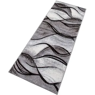 MY HOME Läufer Tritom, rechteckig, Höhe: 9 mm, mit besonders weichem Flor, Kurzflor, modernes Wellen Muster grau 67 cm x 230 cm x 9 mm