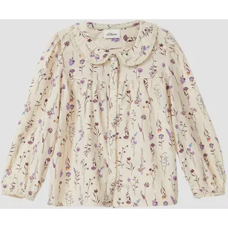 s.Oliver Junior Langarmbluse im A-Shape mit Bubikragen und Spitze, Allover-Druck, für Girls