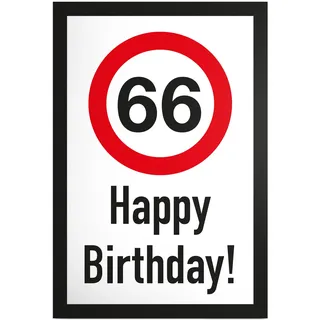 DankeDir! 66 Jahre Happy Birthday Schild - Geschenk 66. Geburtstag Geschenkidee Geburtstagsgeschenk Sechzigsten Geburtstagsdeko Partydeko Party Zubehör Geburtstagskarte