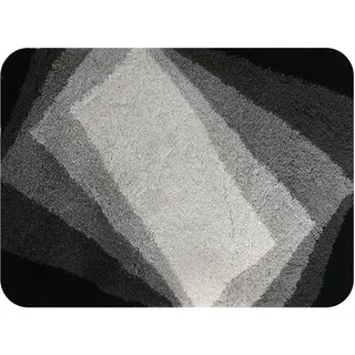 Spirella Badteppich Badematte Duschvorleger Hochflor | flauschig | rutschhemmend | geeignet für Fußbodenheizung | 60x90 cm | Grau