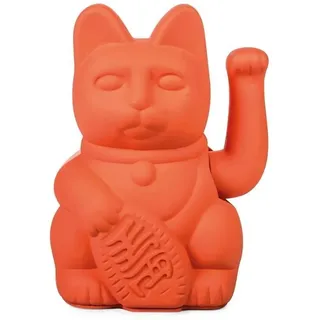 donkey Products - Lucky Cat Neon Orange Winkekatze | Japanische Deko-Katze in stylischem Neon-Farbton 15cm hoch