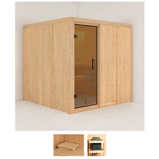 Bild Sauna »Romina«, (Set), ohne Ofen beige