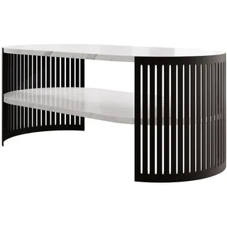 Mirjan24 Fikoli Schwarz/Marmor Oval 50 x 40 x 100 cm