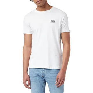 Alpha Industries Basic T Small Logo T-Shirt mit Label-Print, Weiss, XL