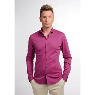 Langarmhemd ETERNA "SLIM FIT", Herren, Gr. 46, Normalgrößen, lila, Jersey, 100% cotton, schmal, Manschette, Hemden Langarmhemd, NON IRON (bügelfrei)