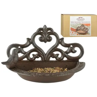 Esschert Design BR25 Serie Vogeltränke in Geschenkbox, antik braun
