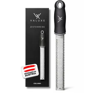 VALUXE® Premium Zester-Reibe spülmaschinengeeignet - Küchenreibe für Parmesan, Muskatnuss, Ingwer mit scharfer Edelstahl-Klinge - Zitronenreibe, Käsereibe, Muskatreibe, Parmesanreibe
