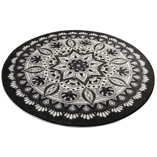 Badteppich schwarz und grau