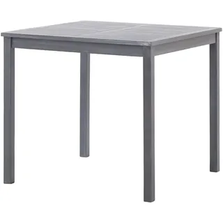 Gartentisch für den Außenbereich, Terrassentisch, Campingtisch, quadratisch, Holz, Grau, 80 x 80 x 74 cm, Akazien-Nachbildung