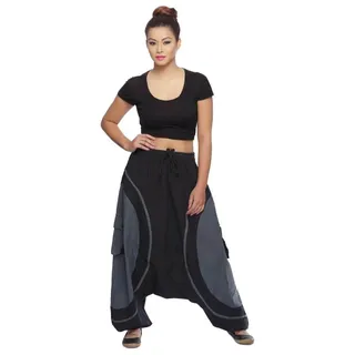 Haremshose Pumphose Aladinhose Pluderhose Yoga Goa Sarouel Baggy Aladin Freizeithose Soni Damen : grau S/M Farbe: Grau Größe: S/M - Grau