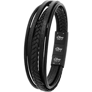 s.Oliver Lederarmband schwarz 9038244 Größe 21,5 cm