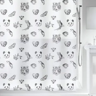 Spirella PEVA KUAPA Black 180x200 cm Duschvorhang, Plastik, schwarz, 180 x 200 cm