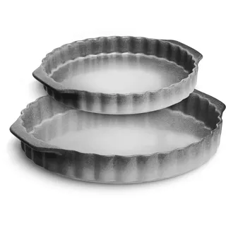 SPRINGLANE Keramik Tarteform Misty Cliff 2er-Set, Steingut Quicheform, Backform