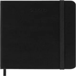 Moleskine 12 Monate Wochen Notizkalender 2026, Pocket/A6, 1 Wo = 1 Seite, rechts linierte Seite, fester Einband, Schwarz - Schwarz