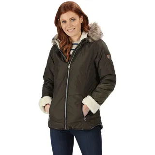 Regatta Whitley Damen Winterjacke mit Kapuze und Thermoschutz, isoliert, Kunstfell, gesteppt