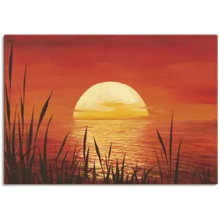 ARTland Leinwandbild, »Roter Sonnenuntergang am Ozean«, Größe: 100x70 cm & rot