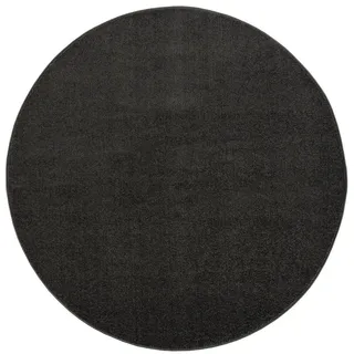 Webteppich , Dunkelgrau , Textil , Uni , rund , Oeko-Tex® Standard 100 , pflegeleicht , Teppiche und Böden, Teppiche, Runde Teppiche