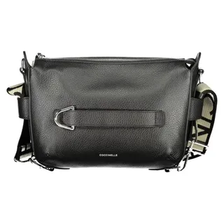 Elegante Damen-Handtasche schwarz mit Schleife und verstellbarem Riemen - Schwarz