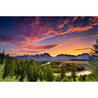 Papermoon Fototapete »Snake River Sonnenuntergang«, bunt