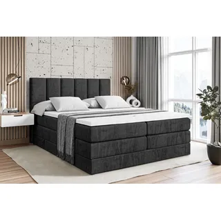 altdecor Boxspringbett 200 x 200 cm H3/H4 Schwarz