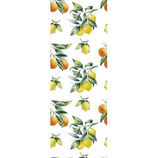 queence Vinyltapete »Iocea« Motiv   bedruckt   botanisch   floral   gemustert   natürlich glatt 90x250cm, selbstklebend, kinderleichte Anbringung,, Sticker, gelb