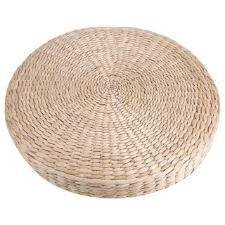 Garosa Tatami Seat Cushion Handcrafted Japanese Pouf Round Floor Mat Soft Knitted Straw Flat futon Chair Pad for Zen Yoga Meditation