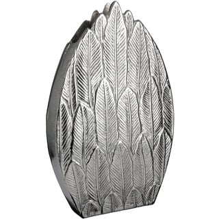 GILDE Blumenvase Vase aus Aluminium - Deko Wohnzimmer Geschenk für Frauen Geburtstag Muttertag - Farbe: Silber Höhe 28,5 cm