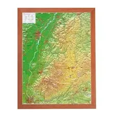 Georelief 3D Reliefkarte Schwarzwald - mit braunem Holzrahmen - klein
