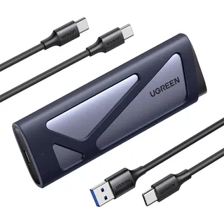 UGREEN M2 SSD Gehäuse, NVME SATA M.2 SSD Gehäuse USB 3.2 GEN 2 10Gbps, NVME Gehäuse für M-Key und B&M-Key, kompatibel mit 970 EVO Plus, 760P usw