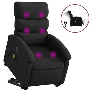 vidaXL Massagesessel mit Aufstehhilfe Elektrisch Schwarz Kunstleder - Schwarz